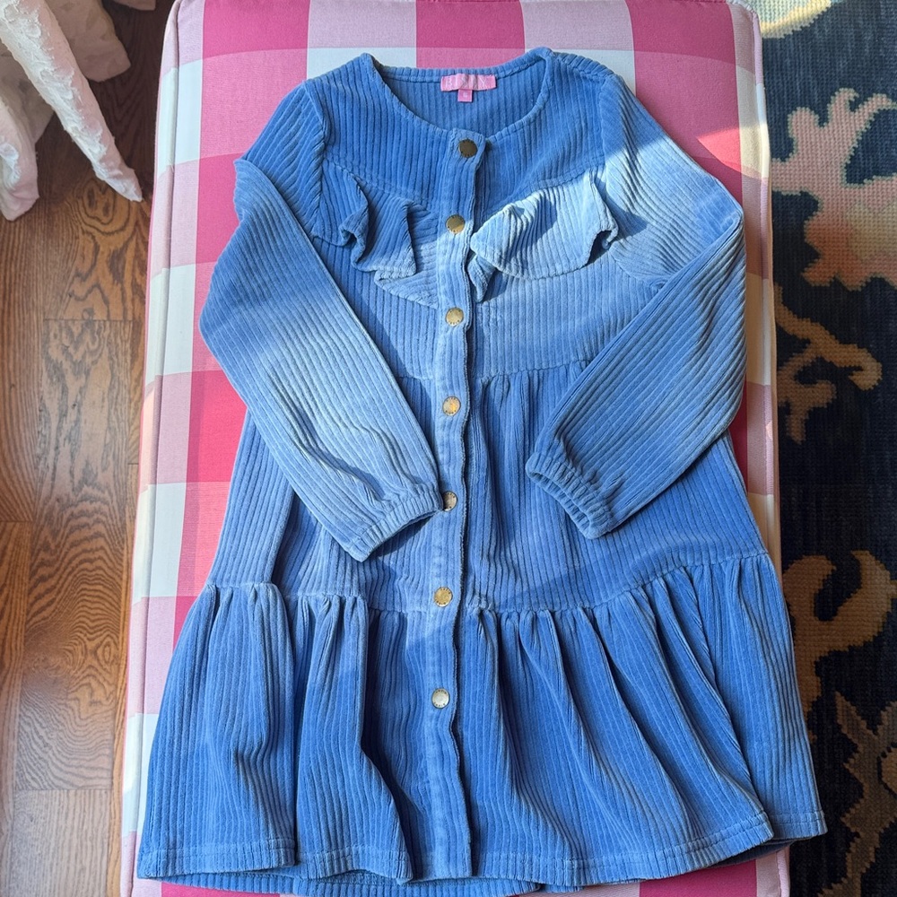 Blue Corduroy Kids Dress